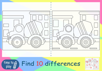 children's educational game. logic game. coloring book. find the difference. ship. boat. car