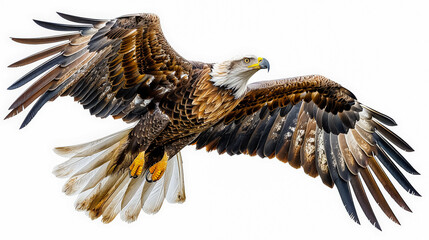 Obraz premium Large eagle is flying in the sky