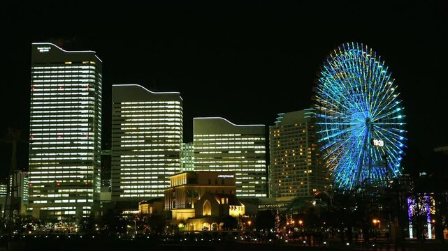 全館点灯の横浜みなとみらい　　ベイエリア夜景