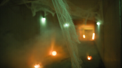 Dirty Tunnel With Cobwebs Hanging