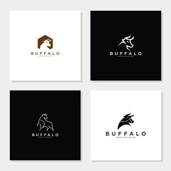 Bull, Cow, Angus, Cattle Head Vector Icon set logo Template
