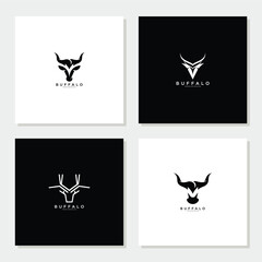 Bull, Cow, Angus, Cattle Head Vector Icon set logo Template