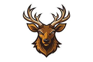 Naklejka premium Elk head mascot logo design vector illustrator on white background