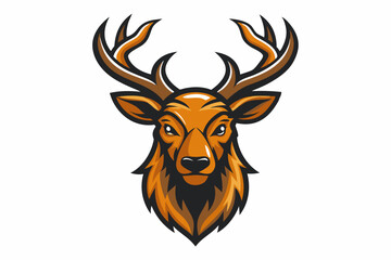 Elk head mascot logo design vector illustrator on white background