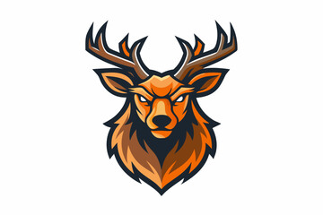 Elk head mascot logo design vector illustrator on white background