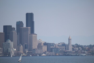 Seattle city skyline at dusk