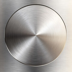 Metallic brushed steel circle, aluminum texture isolated