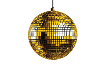 Obraz premium Yellow disco ball transparent background