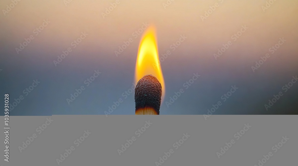 Wall mural a lit matchstick against a blurred background.