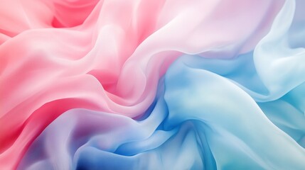 Fototapeta premium Close-up of textured chiffon fabric in pastel shades, gently flowing and soft.