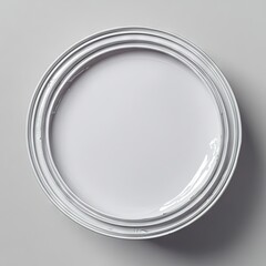 White Paint Can Lid Close-Up: Glossy Finish and Circular Design