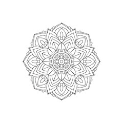 Luxury mandala  vector illustration ornament decor with black silhouette white background