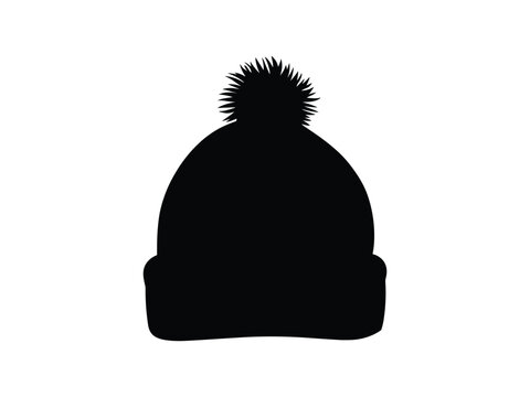 recommend clip art: Winter Hat Silhouette Set with Pom-Pom - Christmas Themed Vector Icons