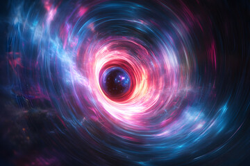 Obraz premium Abstract glowing galaxy energy tunnel in space background