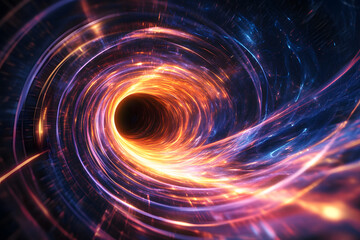 Obraz premium Abstract glowing galaxy energy tunnel in space background