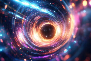 Obraz premium Abstract glowing galaxy energy tunnel in space background