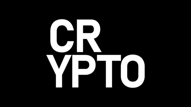 Crypto Kinetic Warp Text Animation. 4K footage motion video