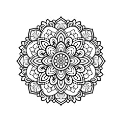 Luxury mandala  vector illustration ornament decor with black silhouette white background