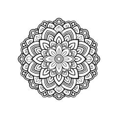Luxury mandala  vector illustration ornament decor with black silhouette white background