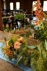 Bouquet of beautiful dramatic flowers.