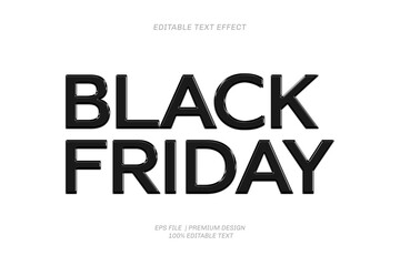Black Friday text effect graphic style. 3d text effect black friday promotion vector editable