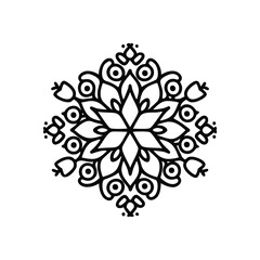 Luxury mandala  vector illustration ornament decor with black silhouette white background