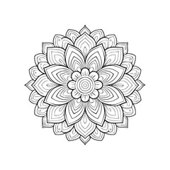 Luxury mandala  vector illustration ornament decor with black silhouette white background