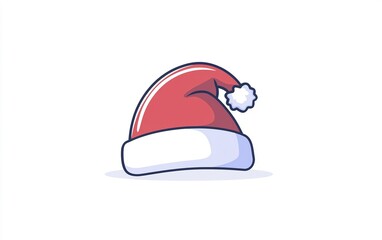 A classic red and white Santa hat resting on a plain background, symbolizing the joy of the holiday season