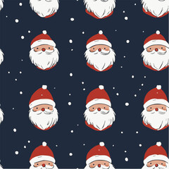 Illustration of Christmas seamless patterns with santa