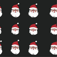 Illustration of Christmas seamless patterns with santa