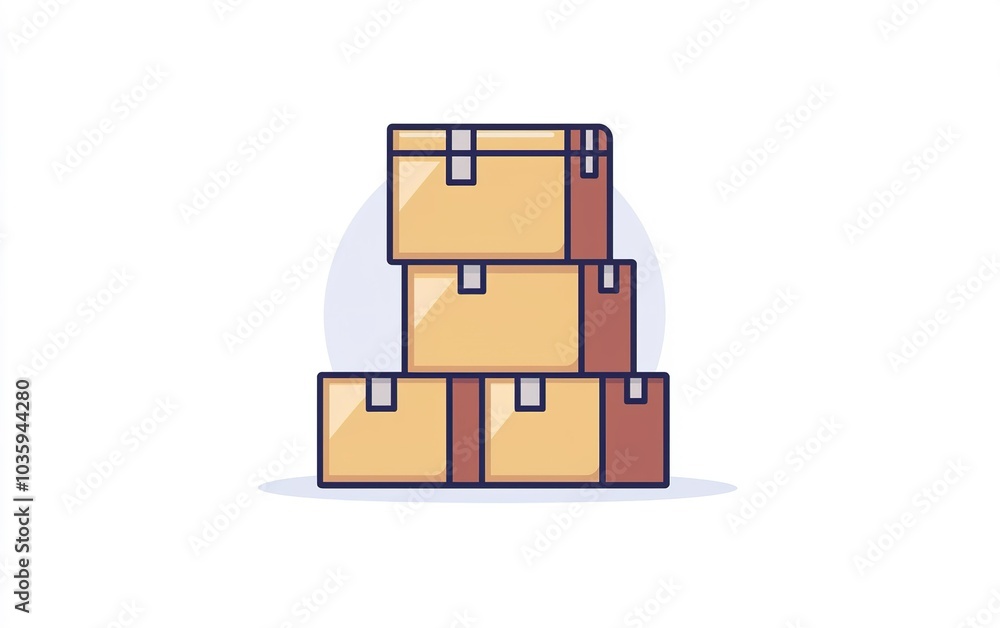 Poster stacked cardboard boxes arranged neatly on a light background representing shipping and storage solu