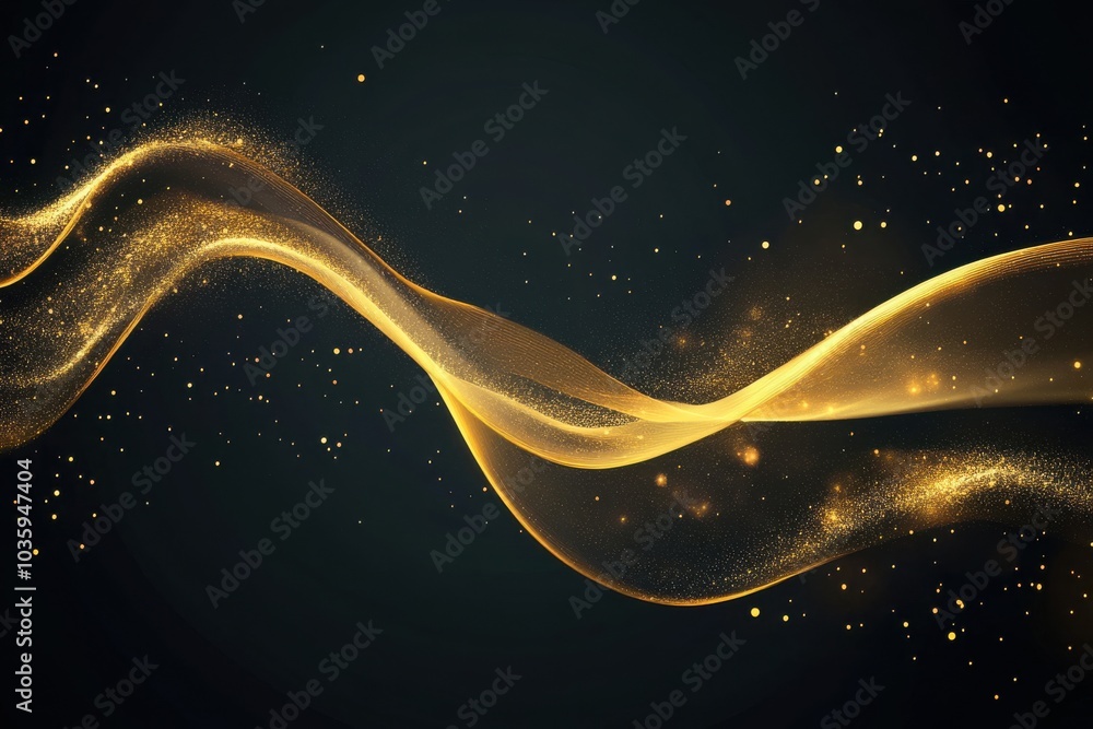 Aufkleber abstract design component featuring shimmering golden flow. bright, smooth curved line