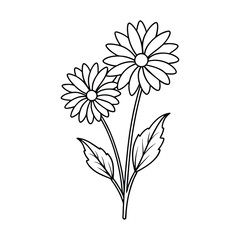 Elegant Hand-Drawn Floral Line Art Illustration

