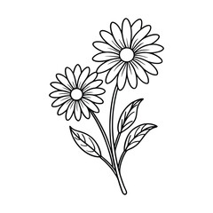 Elegant Hand-Drawn Floral Line Art Illustration

