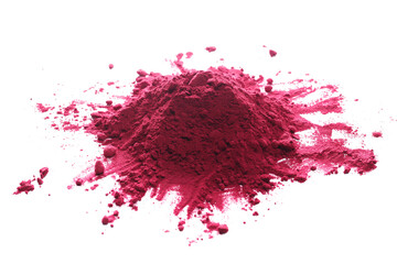 Dried beet root powder pile isolated on white background