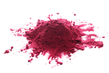 Dried beet root powder pile isolated on white background