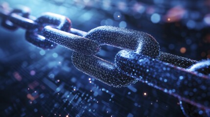 A modern view of blockchain in trade, digital interfaces and tech elements, clean style