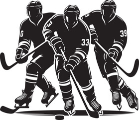 Obraz premium Hockey player Silhouette illustration isolated on a white background