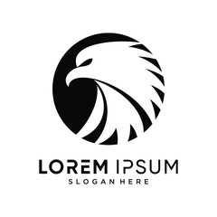 Eagle head symbol logo template vector illustration design with creative concept