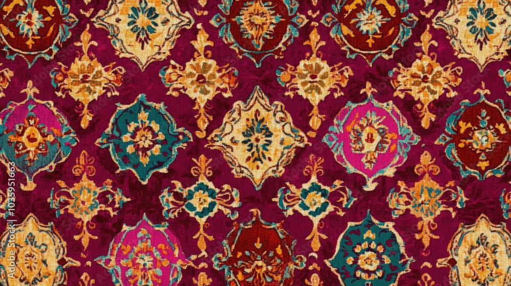 Poster a backdrop featuring an array of motifs in various sizes