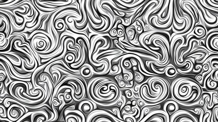 Grey Ornamental Seamless Line Design Infinite Texture Geometric Oriental Motif