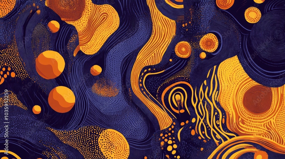 Poster abstract textile pattern design