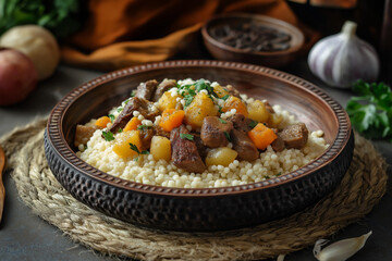 Libyan Couscous with Beef and Root Vegetables