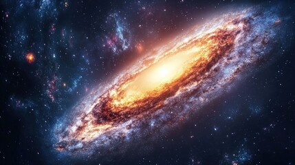 Fototapeta premium Incredibly beautiful galaxy in outer space depicted in a 3D cartoon rendering Billions of galaxies within the universe Abstract space background