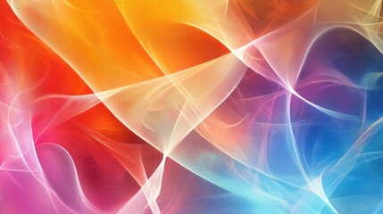 Obraz premium Abstract colorful fractal light background illustrated in line art style