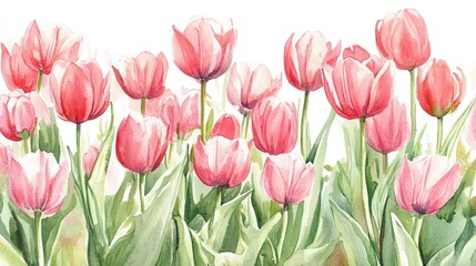 Obraz premium Box of pink watercolor tulips