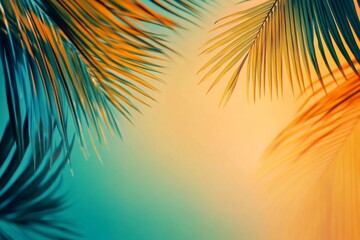 Warm yellow to cool teal transitions for a summer feel.