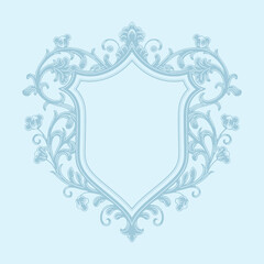 Floral Wedding monogram crest design. Vintage wedding monogram design. Wedding initial.