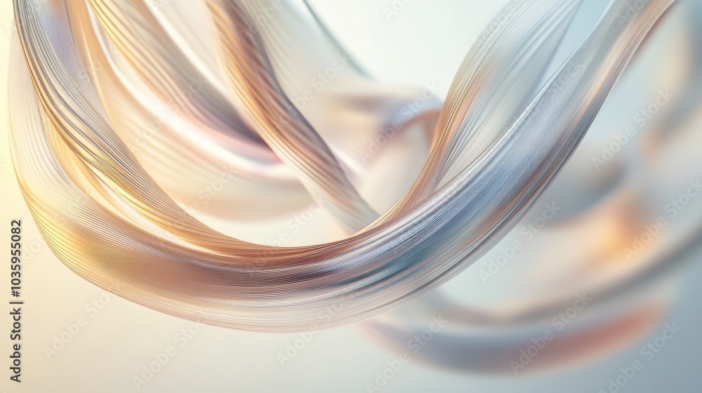 Poster curved abstract lines on a light background featuring a 3d rendering design