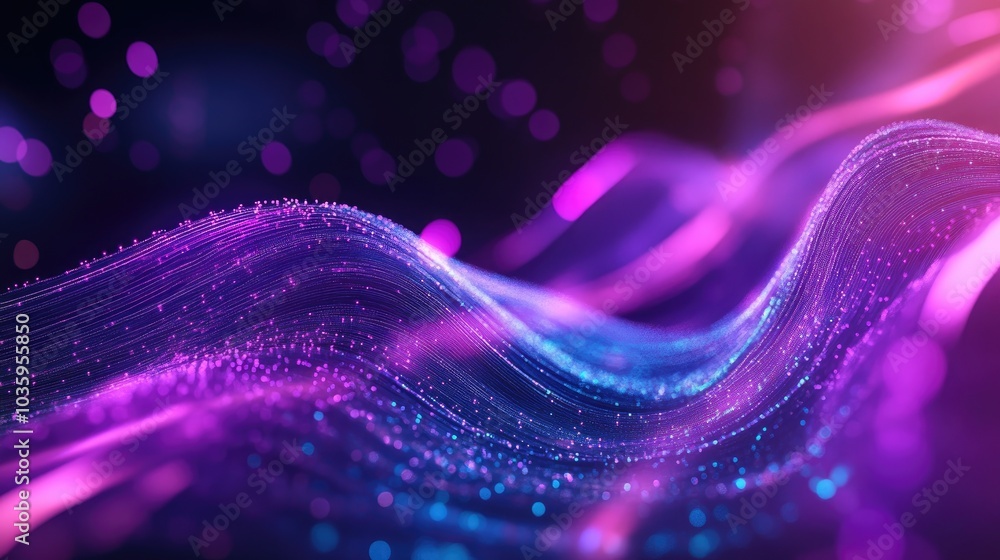 Poster panoramic concept of high speed technology featuring an abstract background with illuminated light t